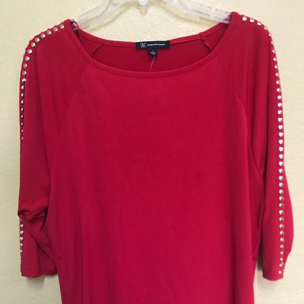INC INTERNATIONAL CONCEPT Women's REAL RED METAL O